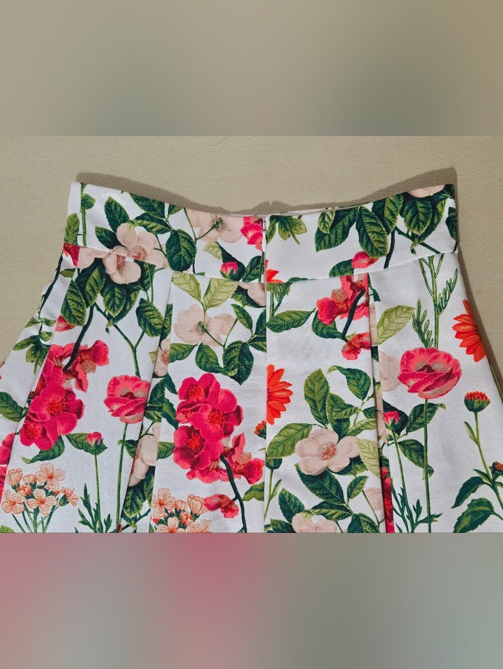 Vintage Eliza J Pleated A-Line Skirt - Botanical - Box Pleats - Tulle - Size 4 - Picture 5 of 12